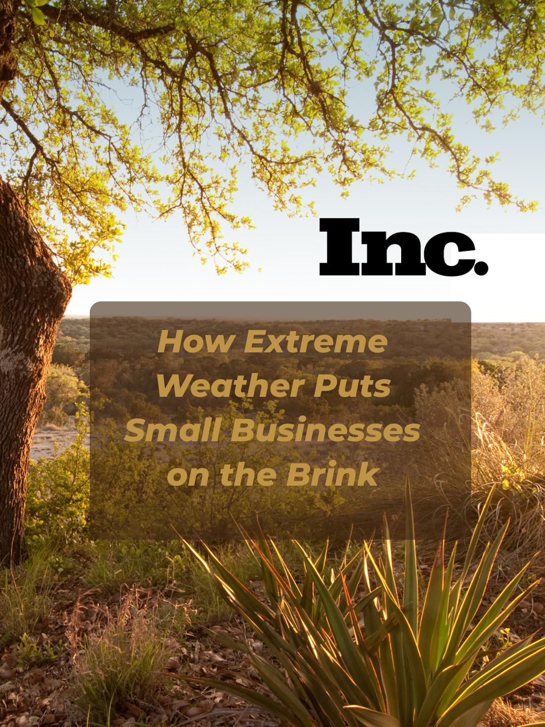 Hill Country Image with title of article, How Extreme Weather Puts Small Businesses on the Brink