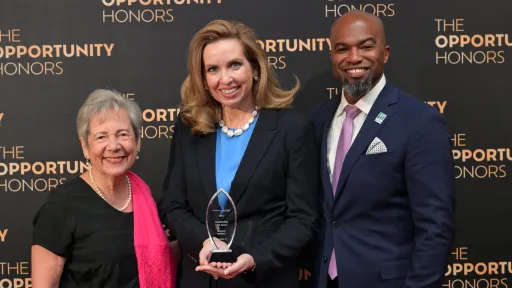 LiftFund President & CEO Amy Hereford pictured with LiftFund Founder Janie Barrera and Opportunity Finance Network (OFN) President and CEO Harold Pettigrew.