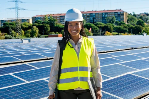 Solar Energy Woman Worker