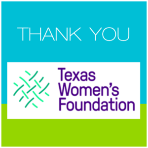 Graphic with "Thank you" text and Texas Women's Foundation logo